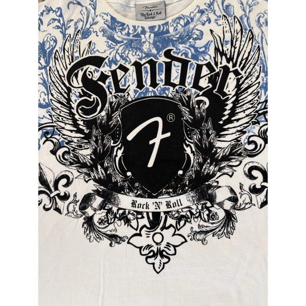 Fender Y2K Rock & Roll Graphic T-Shirt Mens Size XXL Crew Neck Cotton 2000’s Era - Picture 3 of 7